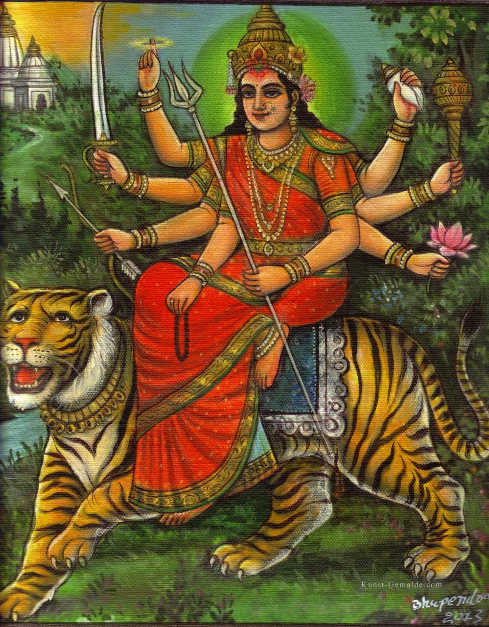 Durga Ma Devi Hindu Göttin Indien Ölgemälde